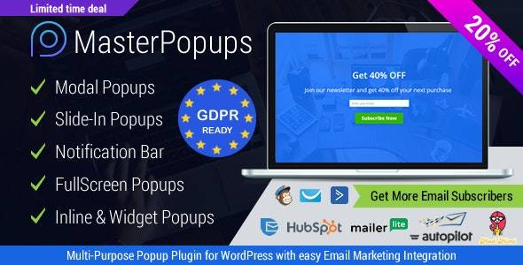 Master Popups v3.9.0 – Popup Plugin for Lead Generation